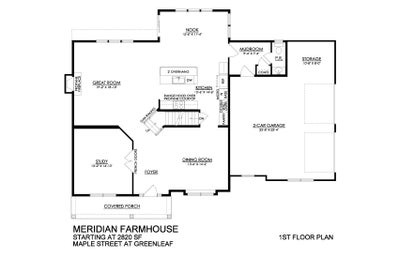 Meridian Farmhouse - 1st Floor - Greenleaf Fields. Meridian New Home in Schnecksville, PA