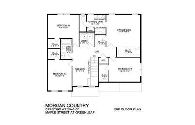 Morgan Country Base - 2nd Floor- Greenleaf Fields. 4br New Home in Schnecksville, PA