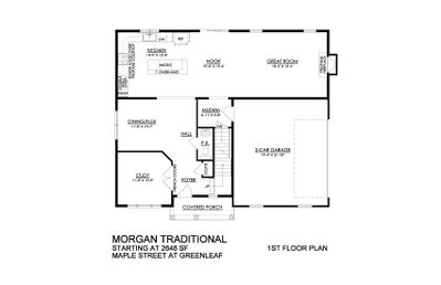 Morgan Traditional - 1st Floor - Greenleaf Fields. 2,648sf New Home in Schnecksville, PA