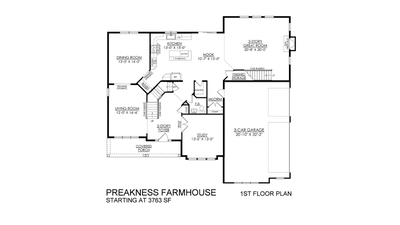 Preakness Farmhouse Base - 1st Floor - Greenleaf Fields. New Home in Schnecksville, PA