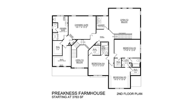 Preakness Farmhouse Base - 2nd Floor - Greenleaf Fields. New Home in Schnecksville, PA