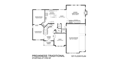 Preakness Traditional Base - 1st Floor - Greenleaf Fields. Preakness New Home in Schnecksville, PA