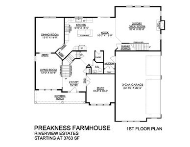 Preakness Farmhouse Base - 1st Floor - Side Entry. 4br New Home in Easton, PA