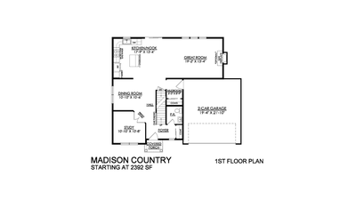 Madison Country Base - 2nd Floor. 2,392sf New Home in Mountain Top, PA