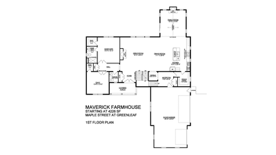 Farmhouse Base - 1st Floor Plan. Schnecksville, PA New Home