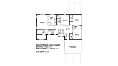 Farmhouse Base - 2nd Floor Plan. Schnecksville, PA New Home