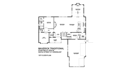 Traditional Base - 1st Floor Plan. 4,266sf New Home in Schnecksville, PA