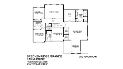 Breckenridge Grande Farmhouse Base - Side Entry - 2nd Floor. 3,117sf New Home in Easton, PA
