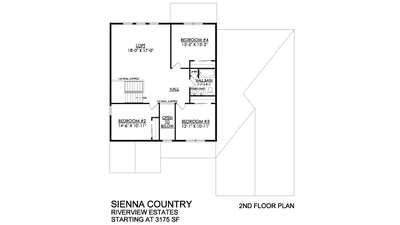 Sienna Base - 2nd Floor - Riverview Estates. Sienna New Home in Easton, PA