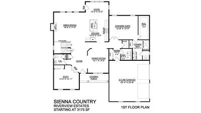 Sienna Base - 1st Floor - Riverview Estates. 4br New Home in Easton, PA