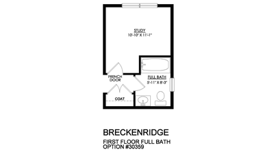 Optional First Floor Full Bath. Breckenridge New Home in Mountain Top, PA