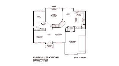 Churchill Traditional Base - 1st Floor - Overlook Estates. Nazareth, PA New Home