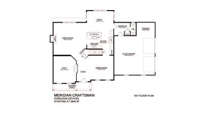 Meridian Craftsman Base - 1st Floor - Overlook Estates. Nazareth, PA New Home