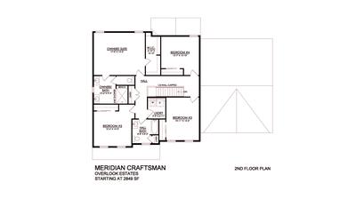 Meridian Craftsman Base - 2nd Floor - Overlook Estates. Meridian New Home in Nazareth, PA