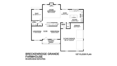 Breckenridge Grande Farmhouse - 1st Floor. New Home in Easton, PA