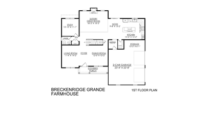 Breckenridge Grande Farmhouse - 1st Floor. Breckenridge Grande New Home in Schnecksville, PA