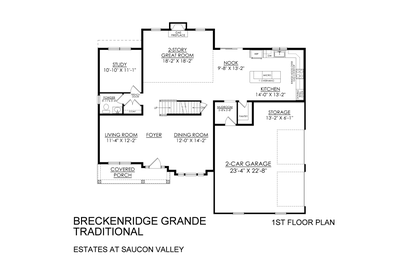 Breckenridge Grande Traditional - 1st Floor. Breckenridge Grande New Home in Center Valley, PA